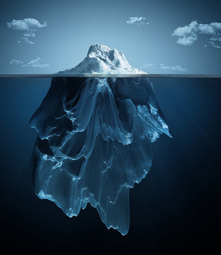 iceberg over and under the water