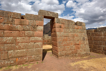 Inca structures in the urban sector of Pisac