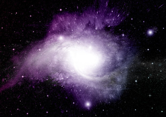 Stars, dust and gas nebula in a far galaxy