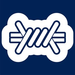 Silhouette barbed wire icon, simple vector illustration