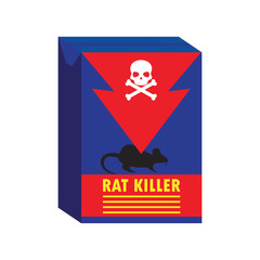 box of rat killer poison and no rat sign concept. vector illustration