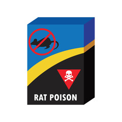 box of rat killer poison and no rat sign concept. vector illustration