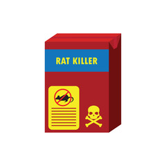 box of rat killer poison and no rat sign concept. vector illustration