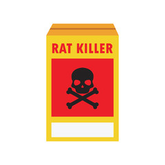 box of rat killer poison and no rat sign concept. vector illustration