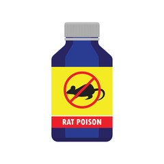 rat killer poison liquid in the bottle concept. vector illustration