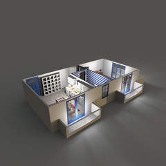 3d rendering of furnished home apartment