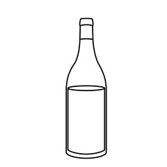 monochrome silhouette with bottle of wine side back vector illustration