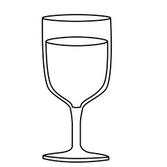 monochrome silhouette of glass of wine vector illustration