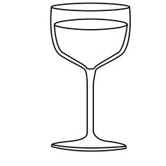 monochrome silhouette of glass cup in closeup vector illustration