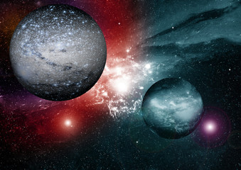 Stars, dust and gas nebula in a far galaxy