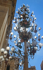 lamps beside a church at Rabat, Malta