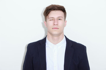 Portrait of a Smiling Handsome Young Businessman