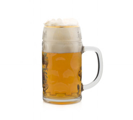 Mug with beer on white background. Isolated