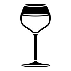 black silhouette of burgundy glass in closeup vector illustration