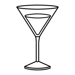 monochrome silhouette of drink cocktail glass vermouth vector illustration