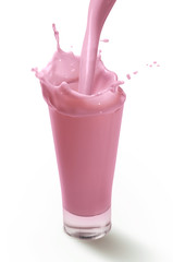 Splash in A Glass of Strawberry Milkshake