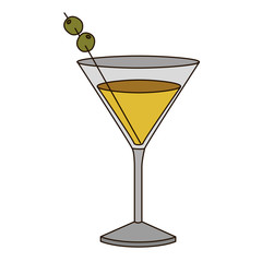 light coloured silhouette of drink cocktail glass vermouth vector illustration