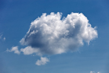 Blue sky with white clouds.