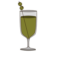 light coloured silhouette of glass cup cocktail vector illustration