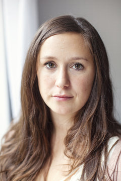 Portrait of beautiful woman at home