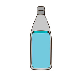 light coloured silhouette with bottle of water vector illustration