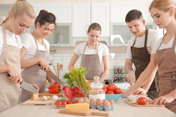 Group of people at cooking classes