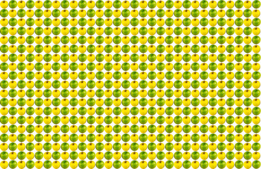 natural pattern infinite sequence of yellow green apple on a white background