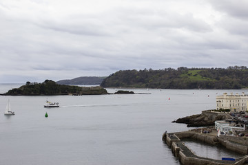 Plymouth hoe, view from mount. England