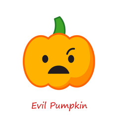 Banner Pumpkin Emotions. Vector illustration.
