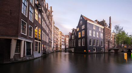 Naklejka premium Buildings along the canals in Amsterdam