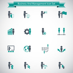 Business, strategy and human resources icon set
