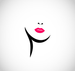 Fragment of the female face icon vector