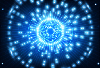 Hi tech eye neon background.