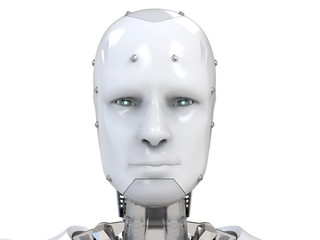 Naklejka premium cyborg face or robot face