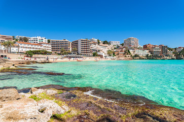 Mediterranean Sea Spain coast on Majorca beach of Cala Major, Balearic Islands