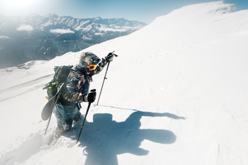 sportsman go with snowboard equipment