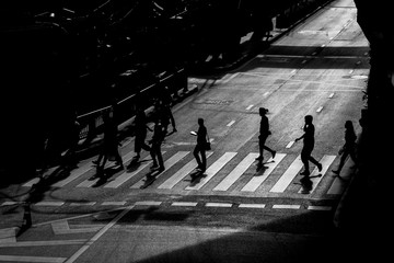 people crosswalk in Bangkok Thailand
