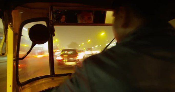 Time Lapse Point of View from an Auto Rickshaw in Delhi