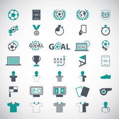 Soccer, football icons set. 