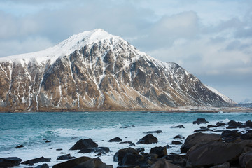 Rocky shore of Lofotens