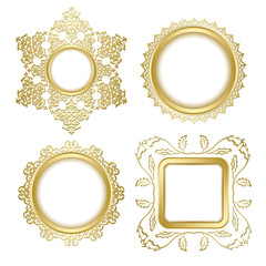 golden decorative vector frames with transparent shadow inside
