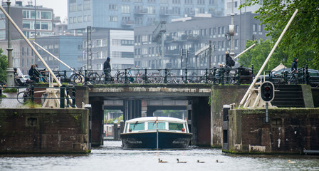 Amsterdam, Holland - June 2 : Businessman talking on phone June 2, 2015