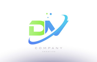 dv d v alphabet green blue swoosh letter logo icon design