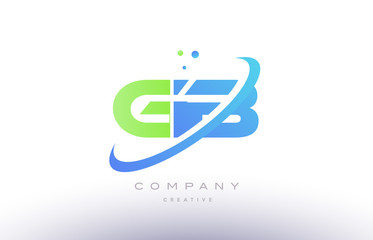gb g b alphabet green blue swoosh letter logo icon design - obrazy, fototapety, plakaty