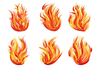 set of flames