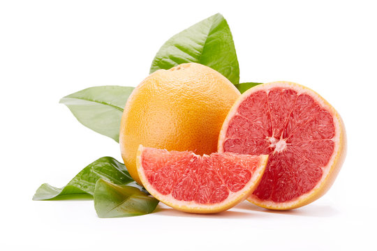 Ripe grapefruit on a white background.