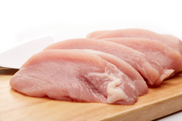 Raw turkey meat fillet.