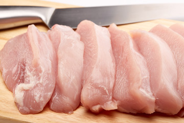 Raw turkey meat fillet.