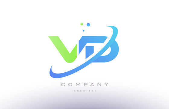 vd v d alphabet green blue swoosh letter logo icon design