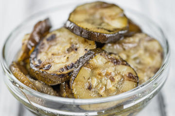 Portion of Zucchinis (grilled) (selective focus)